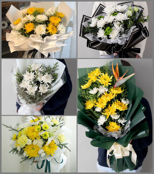 山东莱芜莱城区凤城街道任花园村白事花束代送